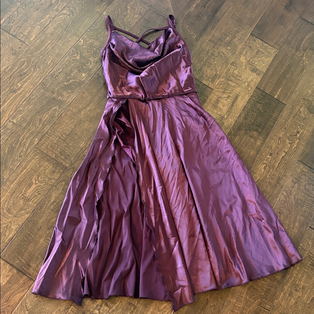 Elegant Purple Satin Dress dance costume